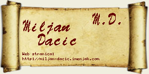 Miljan Dačić vizit kartica